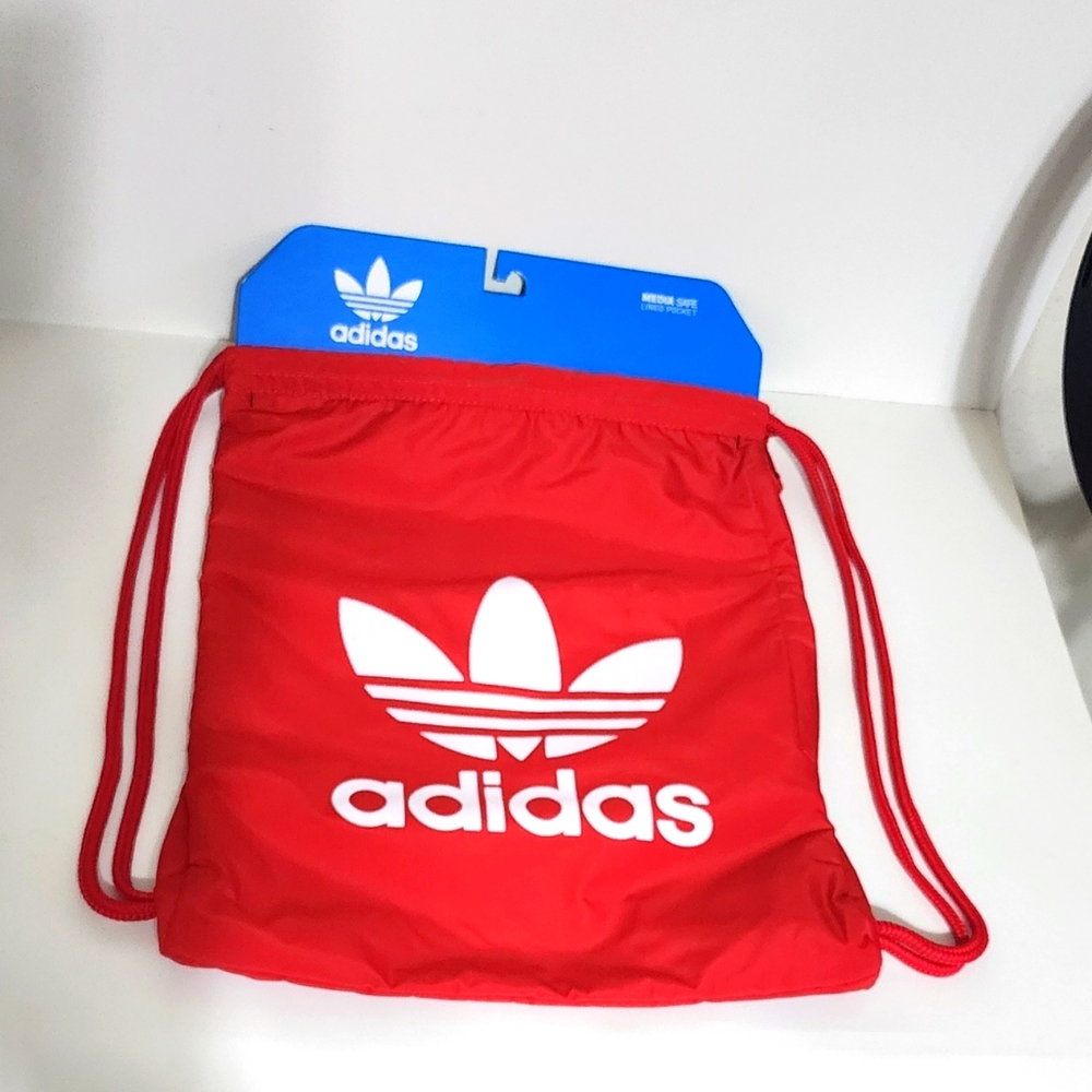 Adidas Red Drawstring Bag